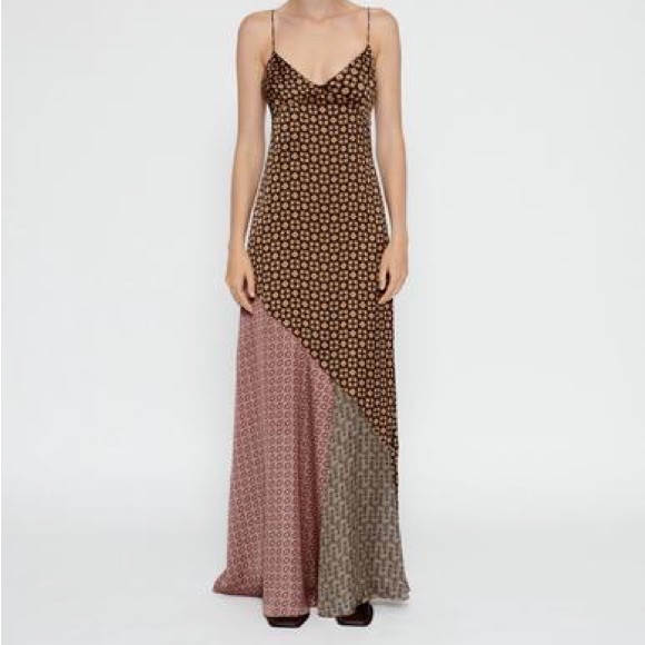 ZARA PATCHWORK PRINT DRESS - Picture 1 of 6